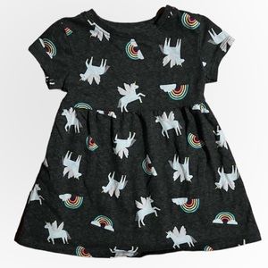 Old Navy Toddler Fit & Flare Short-Sleeve Unicorn Print Jersey Dress